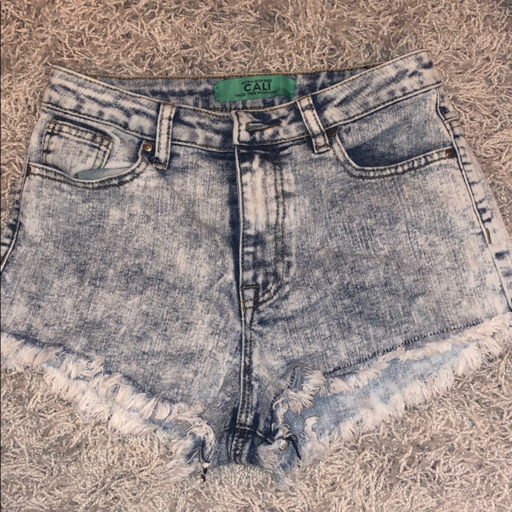 Ultra high rise jean shorts
